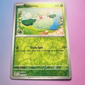 cottonee [reverse holo] - 014/162 (common) — pokemon: temporal forces